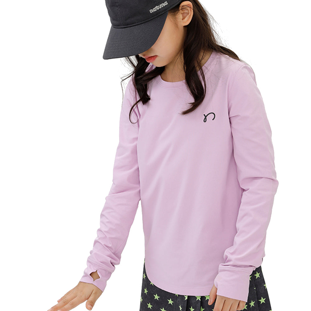 "Little Sponge" Curved Hem Long Sleeve Sports Top, UV Protection and Quick-Dry  for Kids